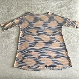 Fighting Eel Tunic, Size L, Blue and Peach Stripes